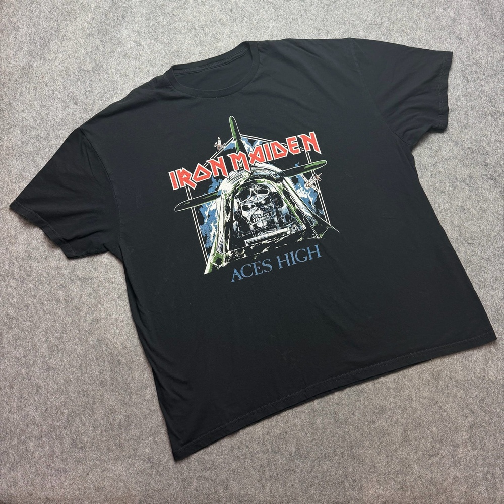 Iron Maiden Aces High Shirt Mens 4XL Black Eddie Graphic Band Tee Music